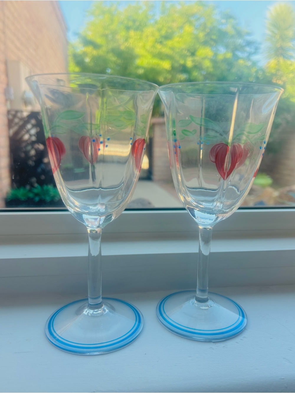 VTG Orrefors Sweden Maja Wine Glasses Set of 2 SIGNED Eva Englund Crystal